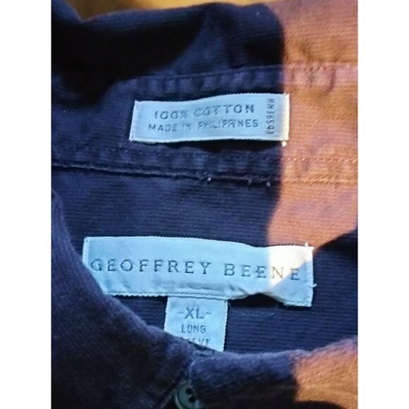 Geoffrey Beene Long Sleeve Shirt Purple Cotton Button Down Mens XL - Picture 4 of 5